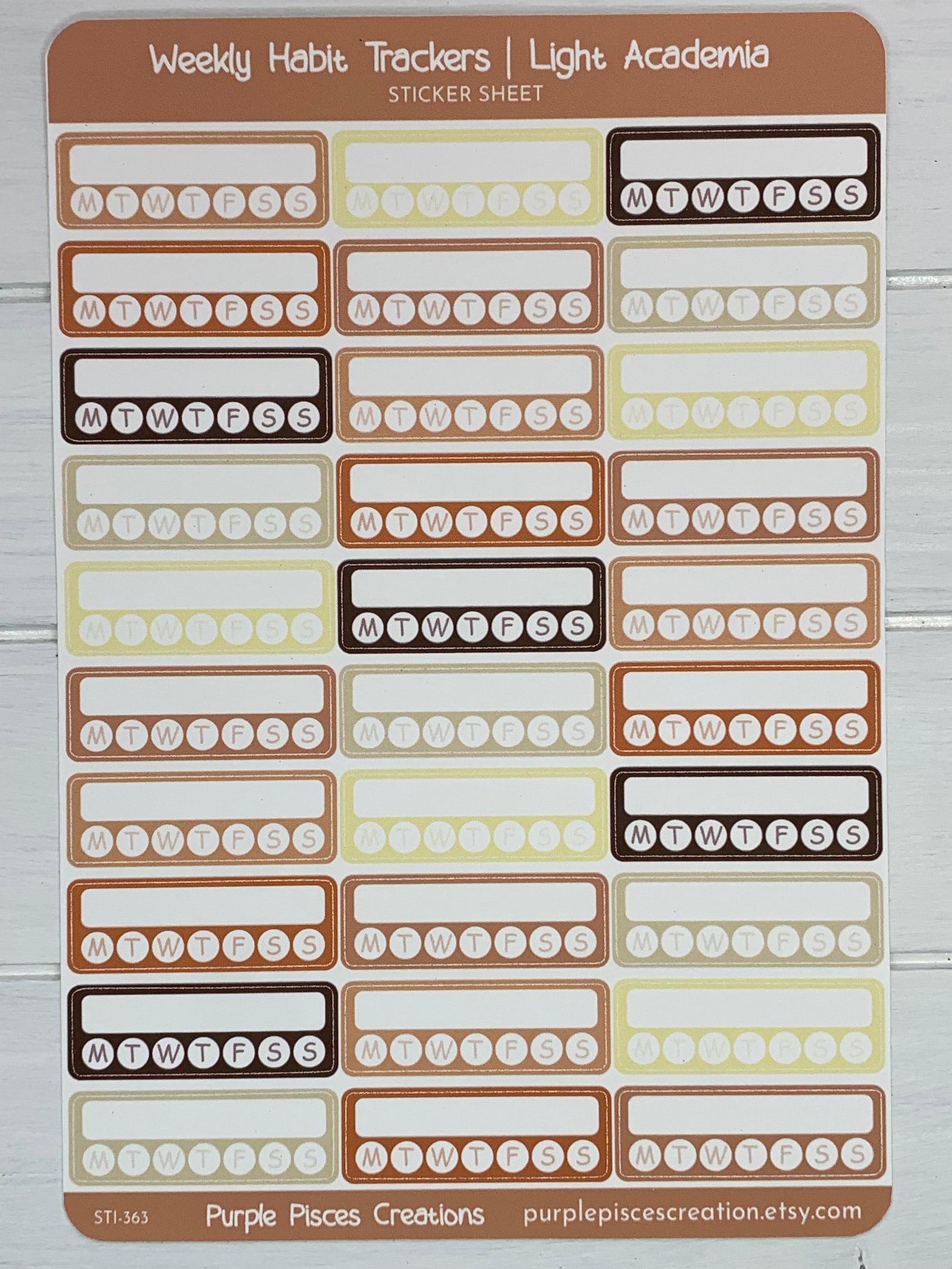 Weekly Habit Trackers Sticker Sheet | 30 Stickers | Each Sticker is 1. ...