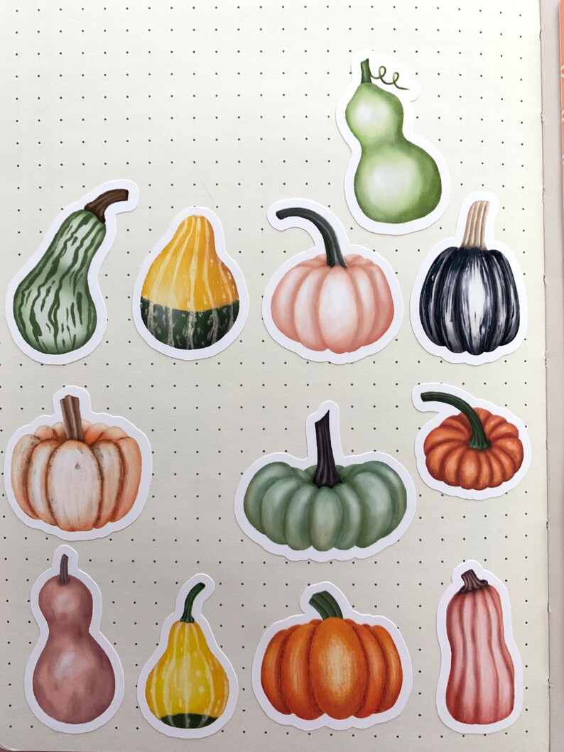 Hey There Gourdeous Sticker Sheet | Fall/autumn Gourd Themed Decorative ...