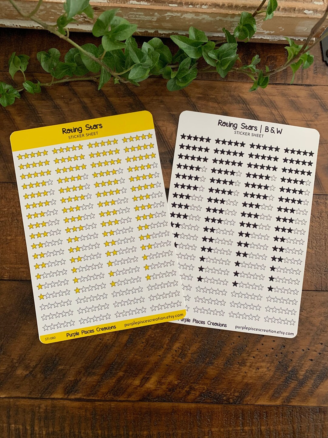Rating Stars - Pre-filled Yellow OR Black Star Stickers | 12 of Each ...