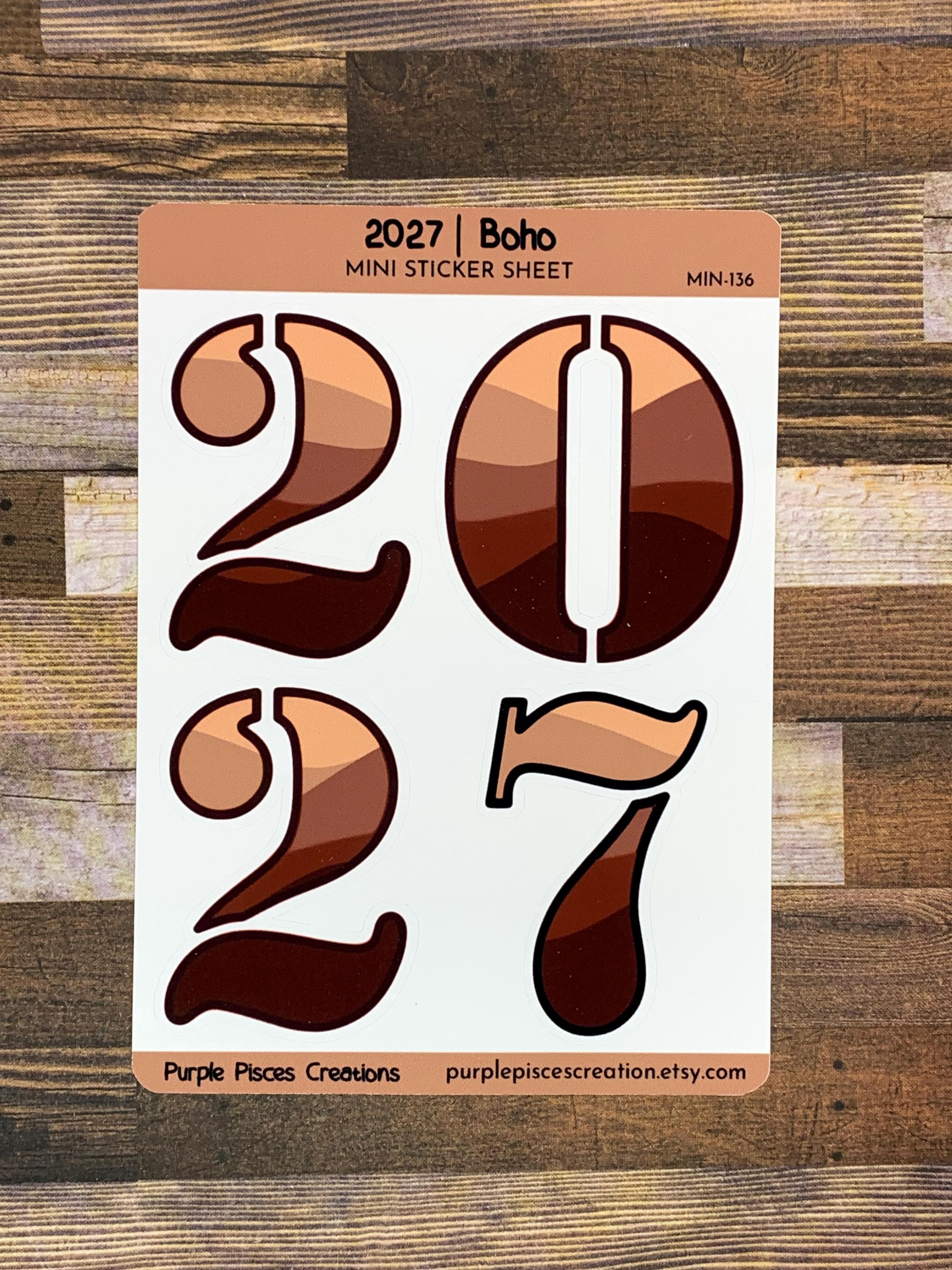 2027 Number Mini Sticker Sheet | 4 Kiss Cut Stickers, 2, 0, 2 & 7 | 9 ...