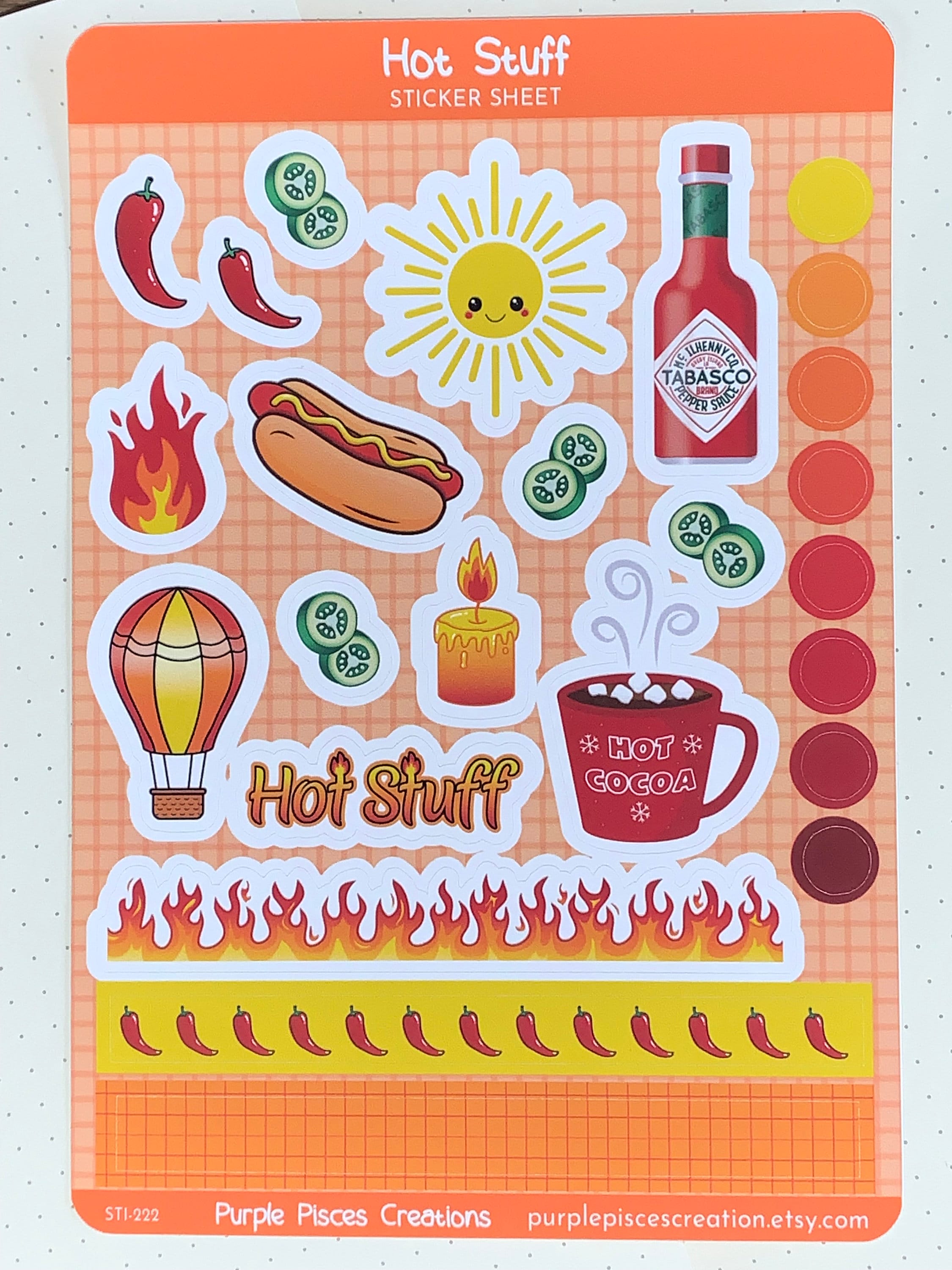 Hot Sticker Pdf Hot Stuff Sticker Sheet | All Things Hot! | Decorative Stickers for ...