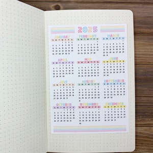 2025 Pastel Rainbow Calendar Sticker 4.5