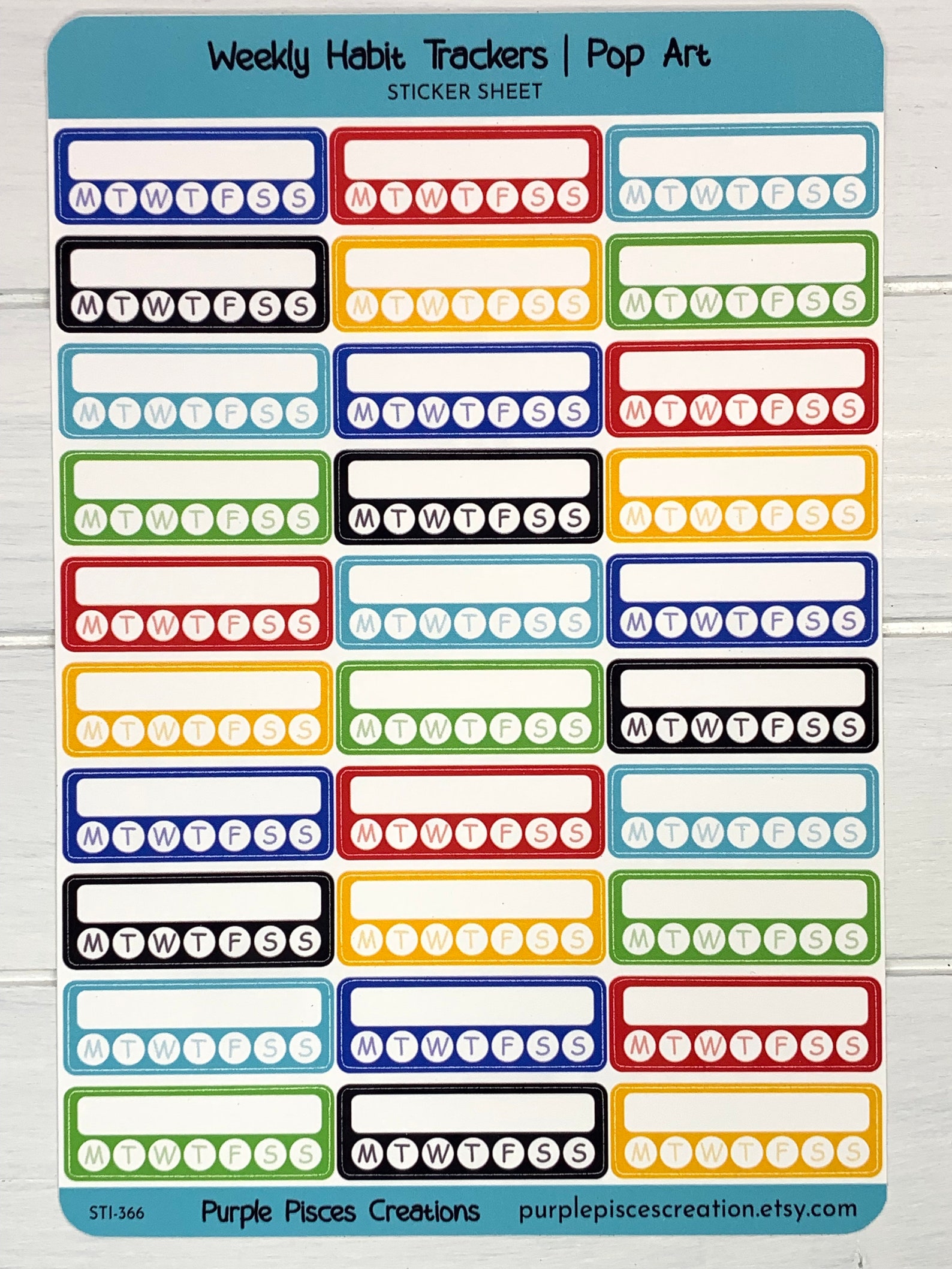 Weekly Habit Trackers Sticker Sheet | 30 Stickers | Each Sticker is 1. ...
