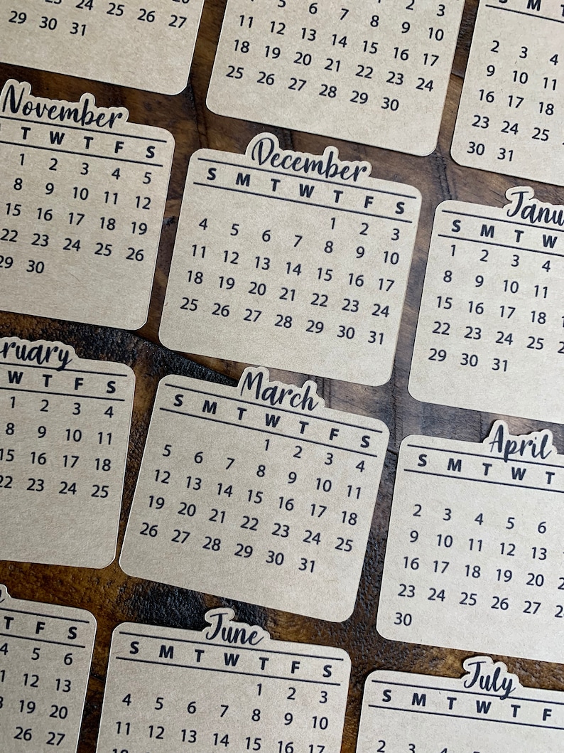 2223 Academic Year Calendar Stickers KRAFT for Planners Etsy Canada