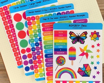 BUNDLE | ROYGBIV+ Theme | Days of the Week, Calendar Numbers