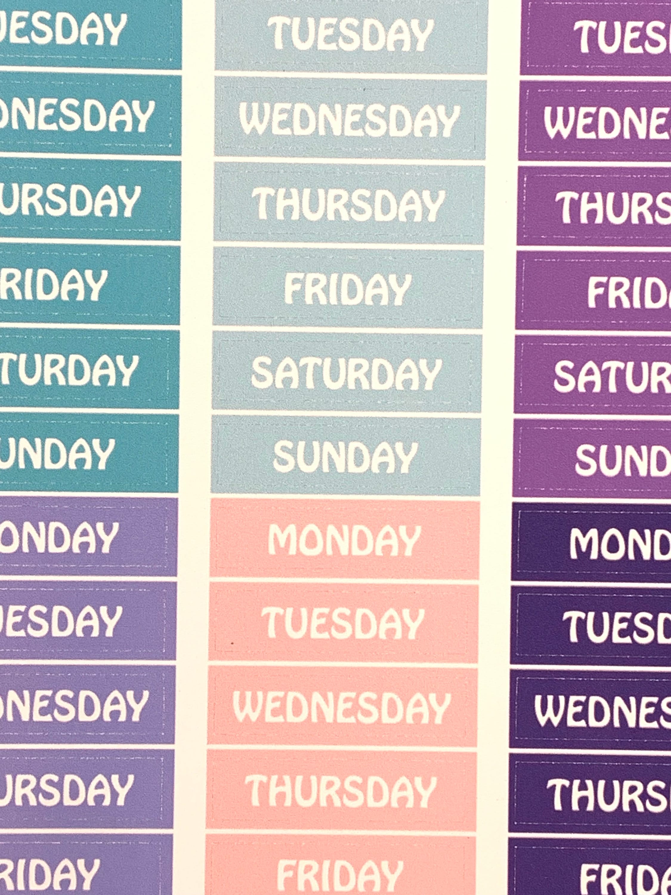 Days of the Week Sticker Sheet | Berry Purple Color Palette | 6 Weeks ...