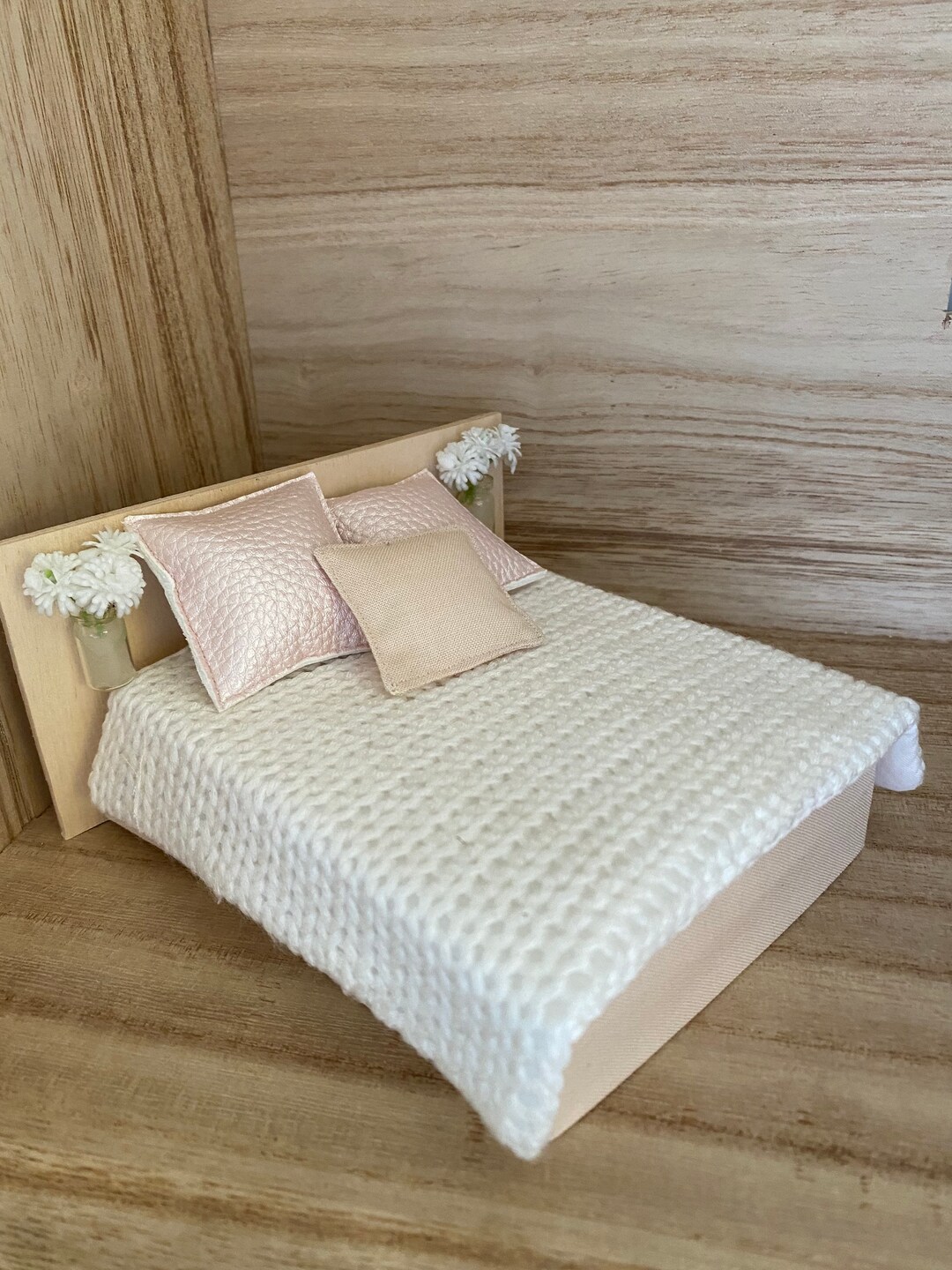 Neutral Dollhouse Bed Etsy