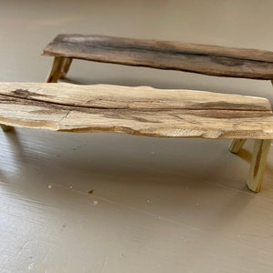 Miniature light or dark reclaimed wood looking bench