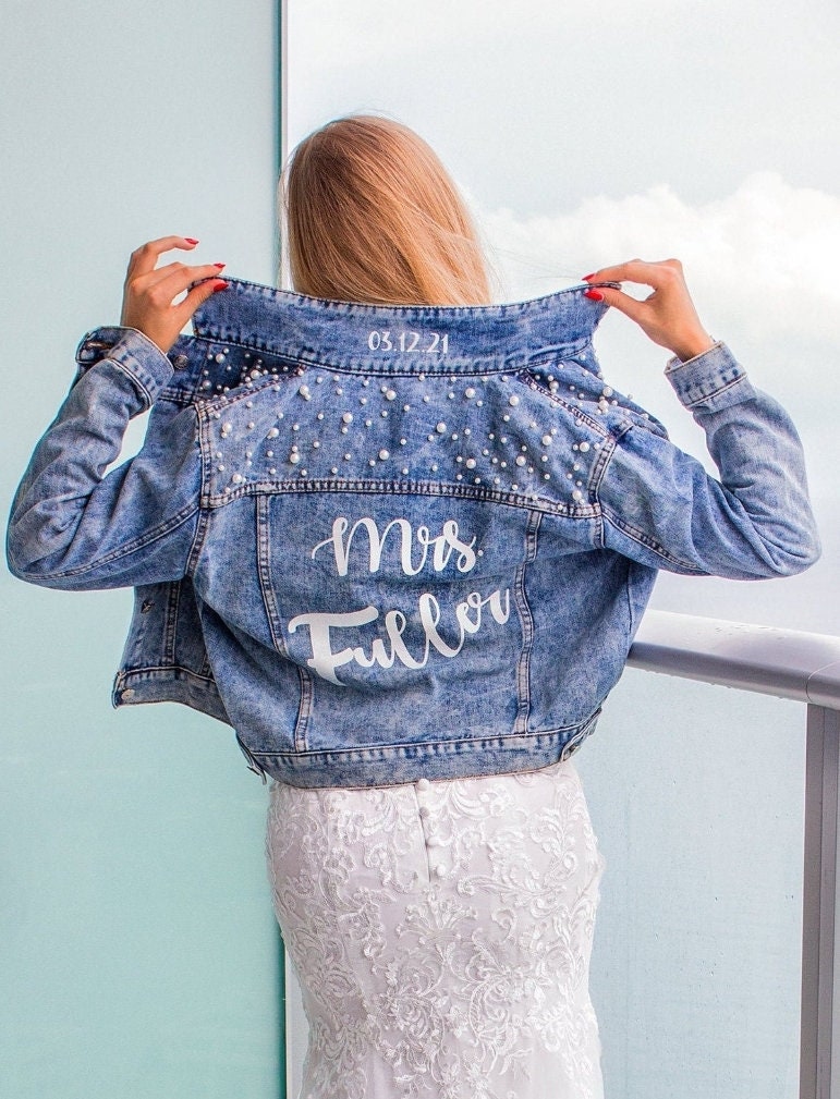 Bride Jean Jacket Etsy Canada