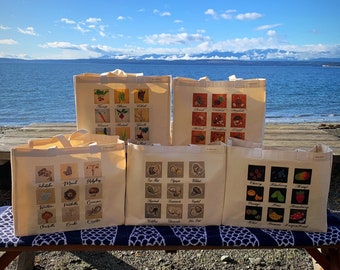 100% Organic Classic Totes, Grocery Bags, Market, Nature, Produce, Vegetable, Bag Series, Shopping bag, Reusable, Recycle, Original Art