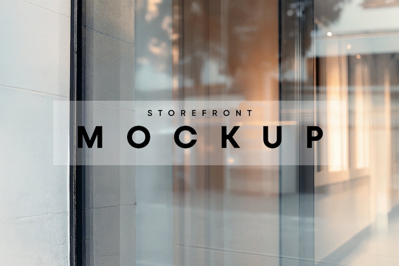Storefront Text Storefront Window Sign Mockup: Restaurant & Caffee (PSD) - Etsy