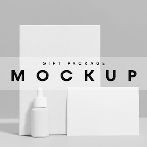 Maqueta de paquete, maqueta de caja, maqueta de botella, maqueta de botella de cuentagotas, maqueta de caja de regalo, maqueta de caja de regalo, maqueta de etiqueta, maqueta de etiqueta,