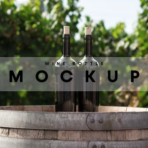 Wine Bottle Mockup, Bottle Mockup, Glass Bottle Mockup, Dark Bottle Mockup, Dring Bottle Mockup, Alcohol Bottle Mockup