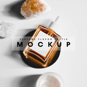 Perfume Bottle Mockup, Bottle Mockup, Glass Bottle Mockup, Bottle Label Mockup, Label Mockup