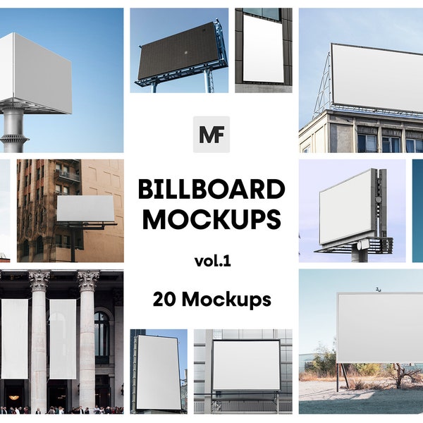 Billboard Mockup Bundle, Billboard Mockups, Banner Mockup, Ad Mockups, Flag Mockup, Information Sign Mockup, Advertising Billboard Mockup