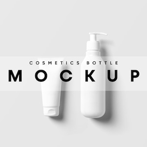 Maquetas de botellas de cosméticos, maqueta de botellas, maqueta de botellas dispensadoras, maqueta de botellas cosméticas, maquetas de tubos cosméticos