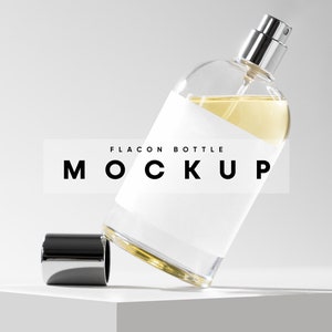 Flacon Bottle Mockup, Vase Bottle Mockup, Bottle Mockup, Glass Bottle Mockup, Bottle Label Mockup, Label Mockup