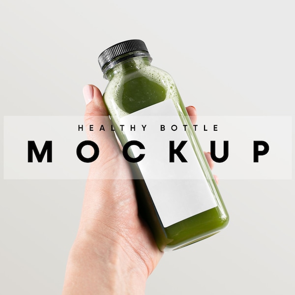 Bottle in Hand Mockup, Transparent Bottle Mockup, Water Bottle Mockup, Juice Bottle Mockup, Smoothie Bottle Mockup, Plastic Bottle Mockup,