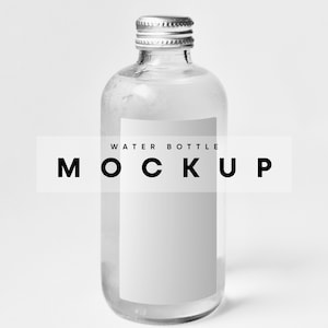 Water Bottle Mockup, Juice Bottle Mockup, Smoothie Bottle Mockup, Glass Bottle Mockup, Bottle Label Mockup, Transparent Bottle Mockup,