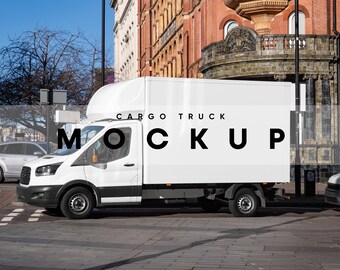 Delivery Truck Mockup: Vehicle Branding PSD Template