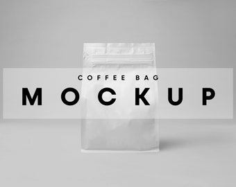 Maqueta de bolsa de café: bolsa ecológica de papel, bolsa vertical (PSD)