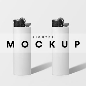 Lighter Mockup, Lighters Mockup, Lighter Mockups, Two Lighter Mockup, Front View Lighter Mockups