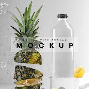 Water Bottle Mockup, Juice Bottle Mockup, Smoothie Bottle Mockup, Plastic Bottle Mockup, Standing Bottle Mockup, Transparent Bottle Mockup,