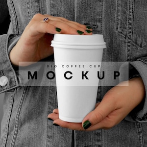 Big Coffee Cup Mockup, Coffee Cup Mockup, Cup with Hand Mockup, Paper Cup Mockup, Cup Mockup, Takeaway Cup Mockup, Cup in Hands Mockup