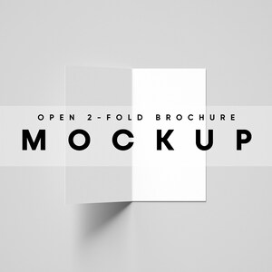 Open Fold Brochure Mockup: Two-Fold Pamphlet (PSD)