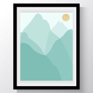 Mountain shadows digital art print