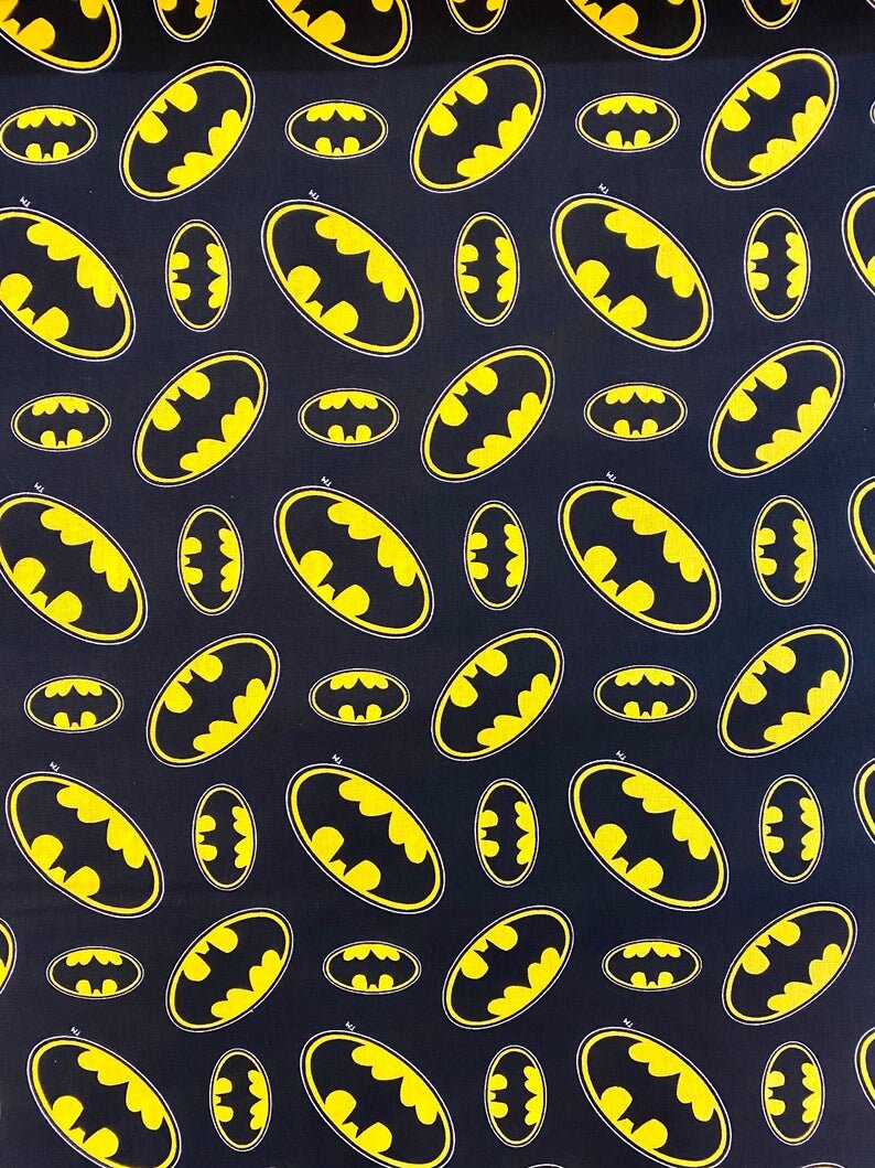 Batman Cotton Fabric Logo Superhero DC Comics Sewing Quilting DIY Craft Face Mask Fabric
