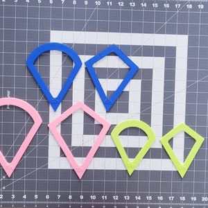 Diamond Jewel Kite Template Patchwork / Ice Cream Cone / Sewing Quilting / Candle Mat Coaster Table Runner Quilt / Petal Flower
