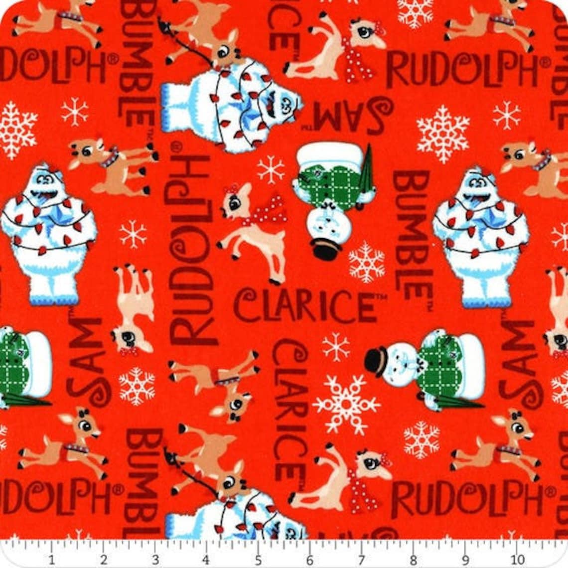 RARE Rudolph the Red Nose Reindeer / Licensed Cotton Fabric / | Etsy