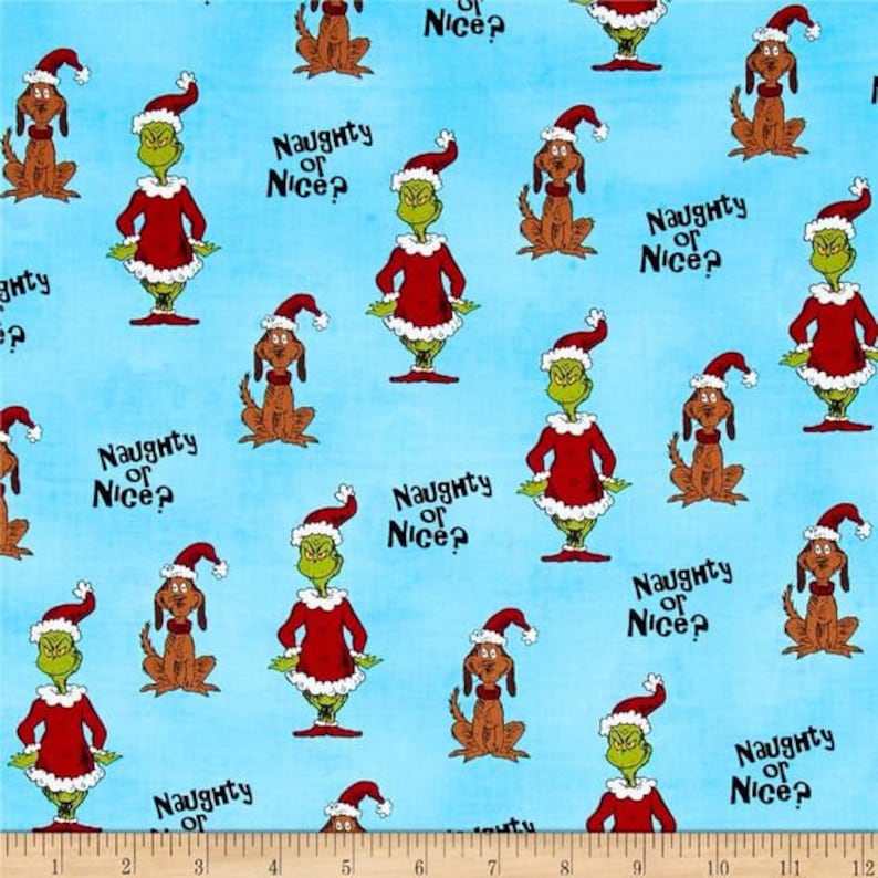 The Grinch Cotton Fabric / Dr. Seuss / Christmas / Sewing Etsy