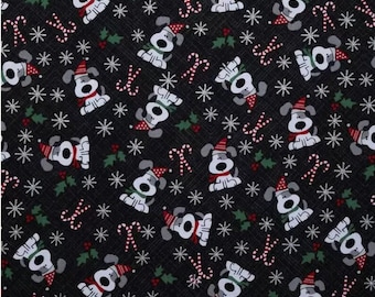 Tela de algodón de perro de Navidad/tela de vacaciones de acolchado de costura/artesanía DIY
