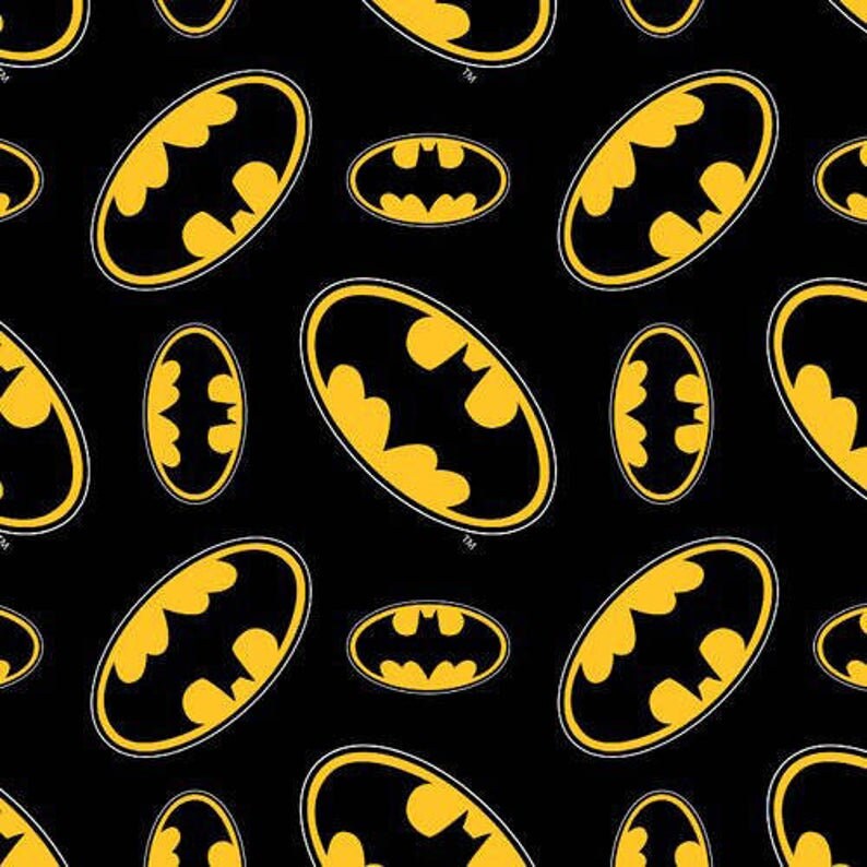Batman Cotton Fabric Logo Superhero DC Comics Sewing Quilting DIY Craft Face Mask Fabric