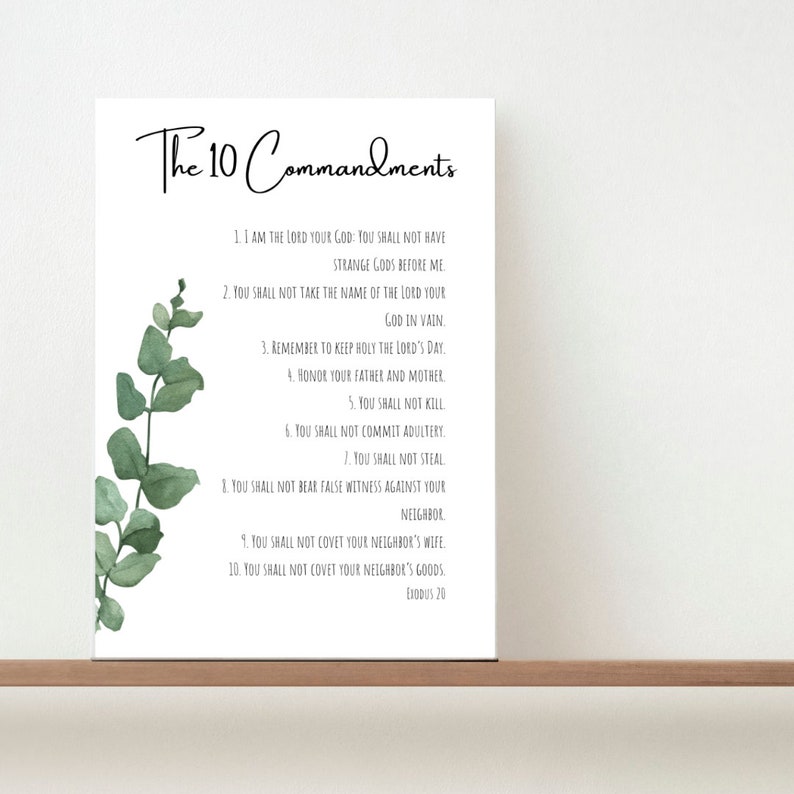 10 Commandments Text The Ten Commandments Wall Art, Exodus 20 Wall Art, 10 Commandments ...