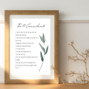 The Ten Commandments Wall Art, Exodus 20 Wall Art, 10 Commandments, Bible Verse Wall Art, Christian Home Wall Decor, Bible Prints