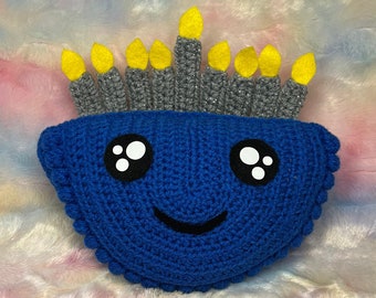 Hanukkah Menorah Pillow Pattern, Crochet PDF Pattern, Handmade, Amigurumi, Hanukkah, Menorah, Crocheting With Hudson