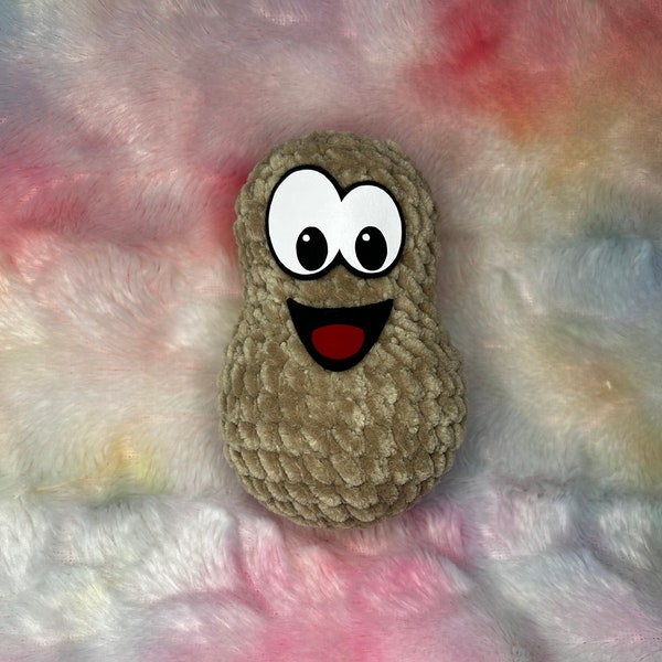 No Sew, Peanut Plushie Crochet Pattern, PDF Crochet Pattern, Nut Plushie, Handmade Peanut, Amigurumi, Crocheted Food, Crocheting With Hudson