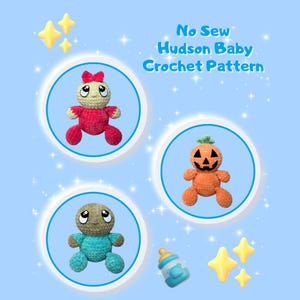 No Sew Hudson Baby & Halloween Babies, Crochet Doll Pattern, Crochet Pumpkin Baby, Amigurumi, Crocheting With Hudson