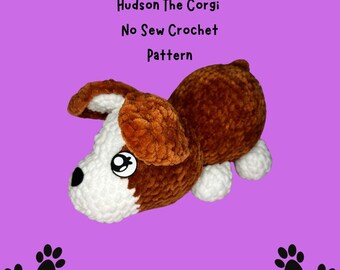 Sans couture, Chiot The Corgi Hudson, Modèle au crochet sans couture, Modèle PDF au crochet, Chien, Chiot endormi, Amigurumi, Crochet avec Hudson