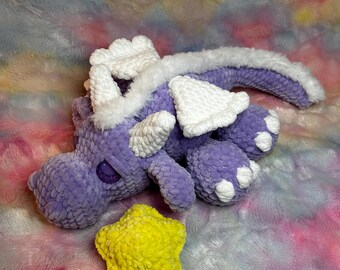 Hudson The Dragon Crochet Pattern, Crochet Dragon Pattern, Mystical Crochet Dragon Pattern, Crochet Star, Amigurumi, Crocheting With Hudson