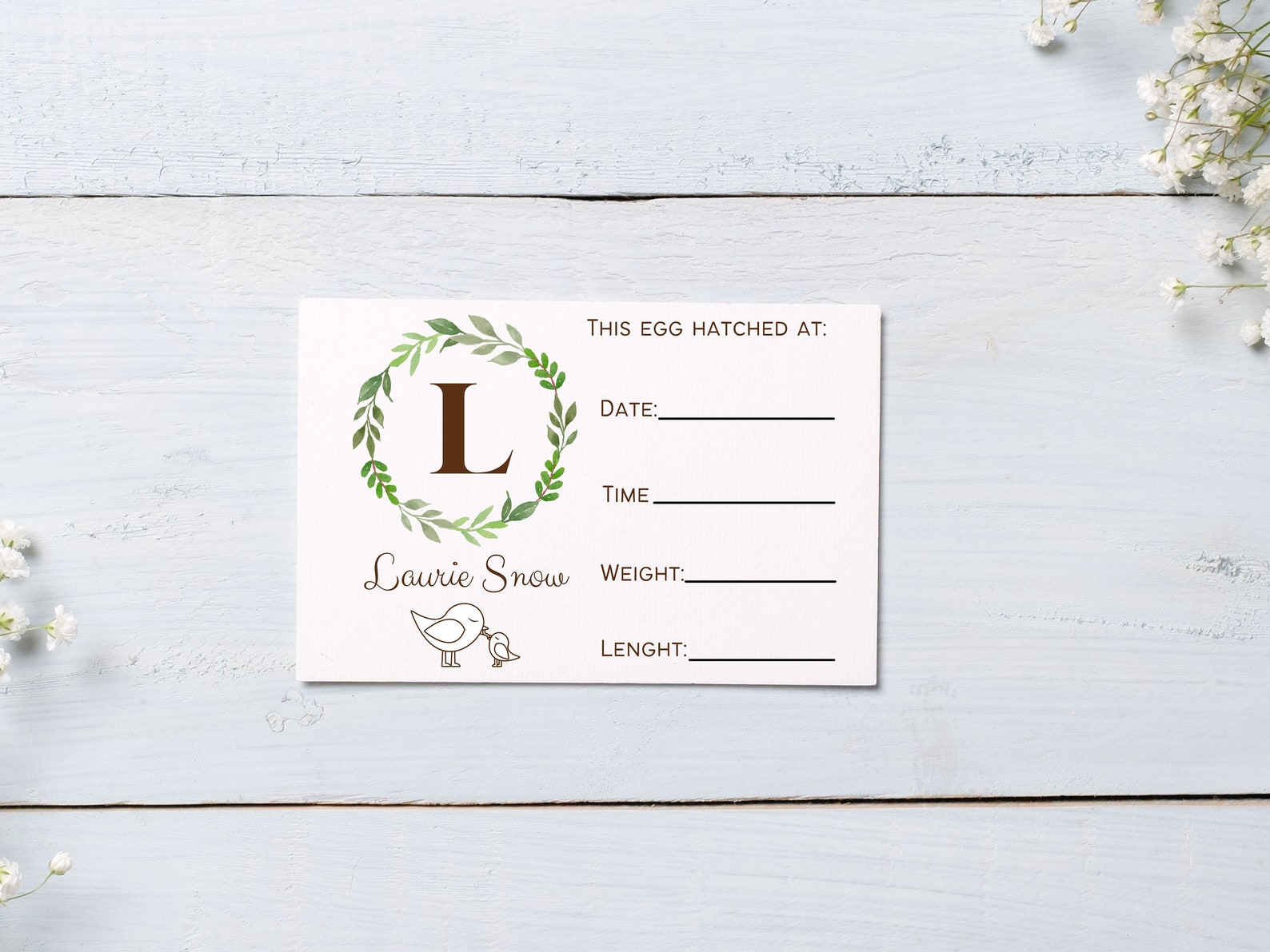Personalized Hospital Crib Card/instant Digital Download/birth Etsy