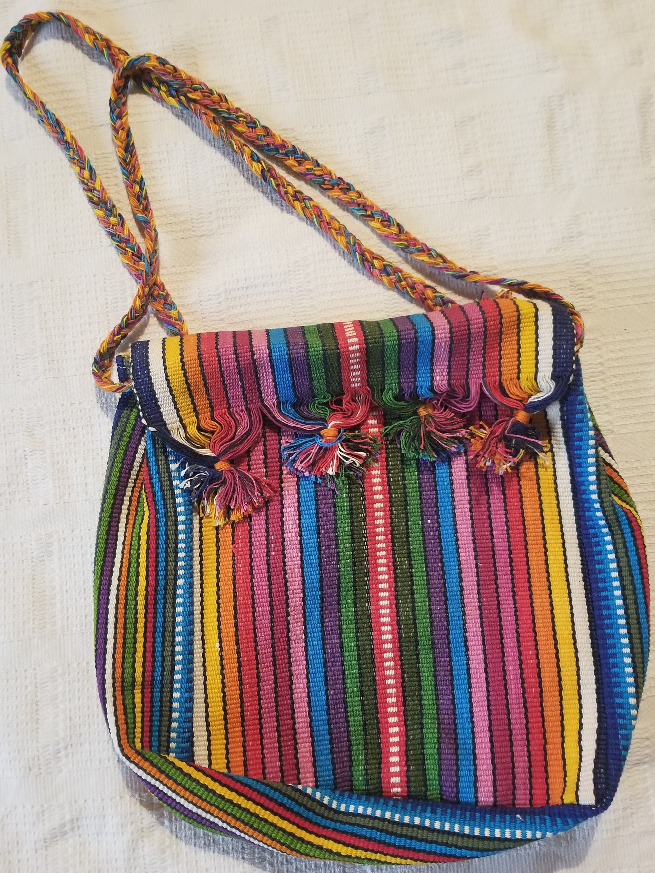 HANDMADE SHOULDER BAG loom fabric 100 natural materials. Etsy