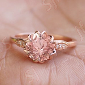 2.50 ct AAA Peach Morganite solitaire ring* engagement ring *gift for wife * ring for proposal * ring for wife*