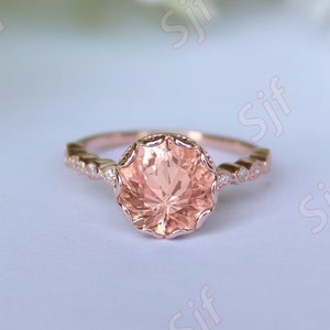 2.50 ct AAA Peach Morganite solitaire ring* engagement ring *gift for wife * ring for proposal * ring for wife*