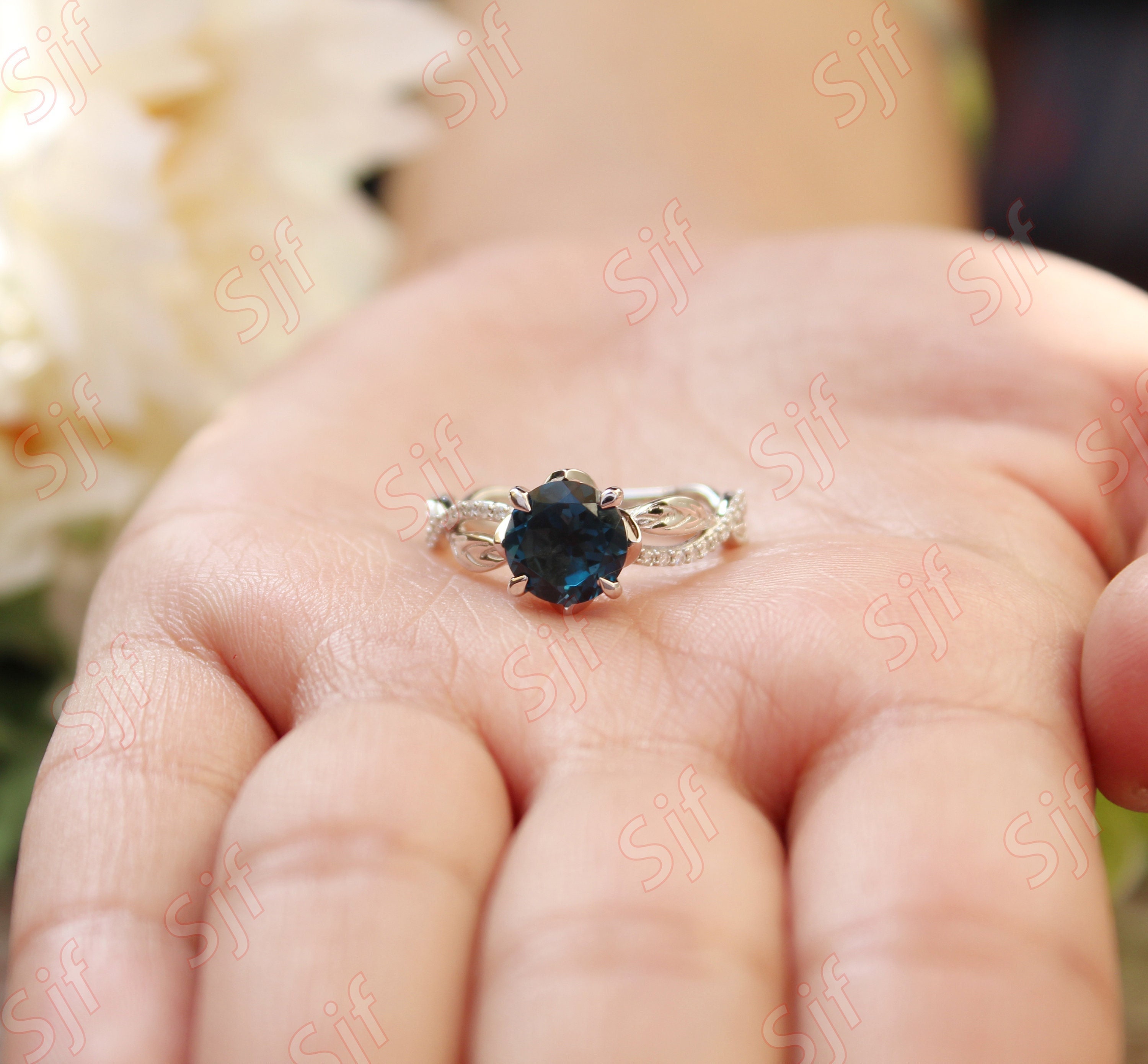 2.90ct AAA London Blue Topaz solitaire ring  * engagement ring * gift for wife * ring for proposal * ring for wife* Ring for love*