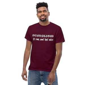 Men&#39;s classic tee - feudalism funny medieval tapestry renaissance gothic bayeux