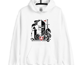 Sudadera con capucha unisex - Caballero medieval edad media renacimiento cosplay larp ropa masculina ropa de mujer gótica